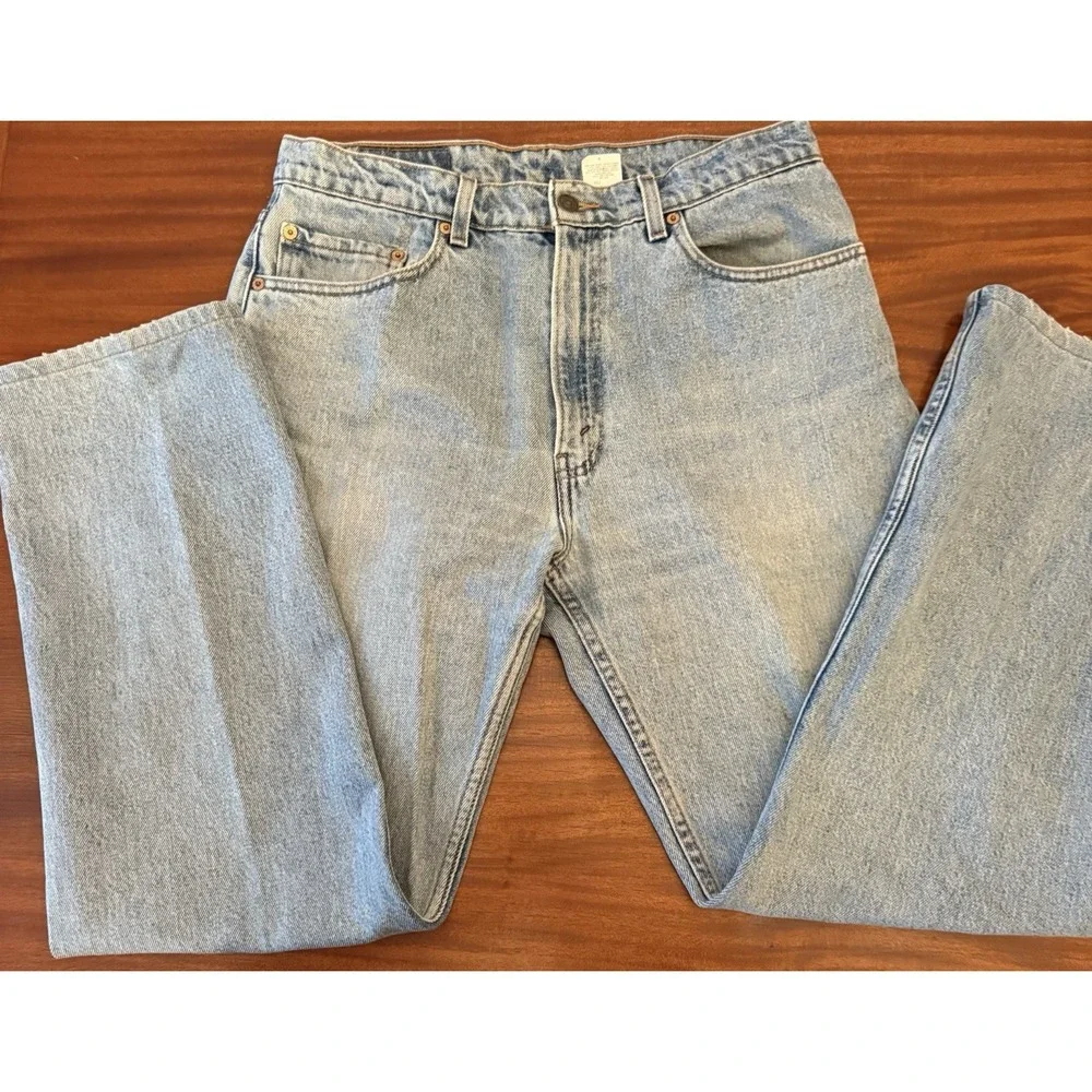 1998 Vintage LEVIS 505 Jeans 34 X 30 Straight Y2K Faded‎ Blue Denim Batman Logo